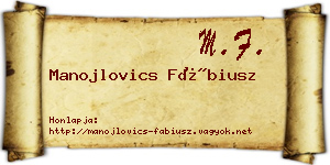 Manojlovics Fábiusz névjegykártya